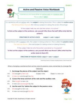 cover image of Grade 6 English: Active and Passive Voice
